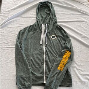 Fanatics Green Zip-Up Hoodie  with Strings Women’s Size S‎